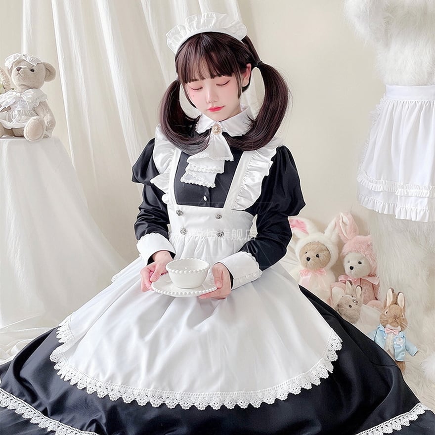静悦坊 メイド服 4点セット コスプレ ハロウィン 文化祭 学園祭 コン 静悦坊 メイド服 4点セット コスプレ ハロウィン 文化祭 学園祭 コン
