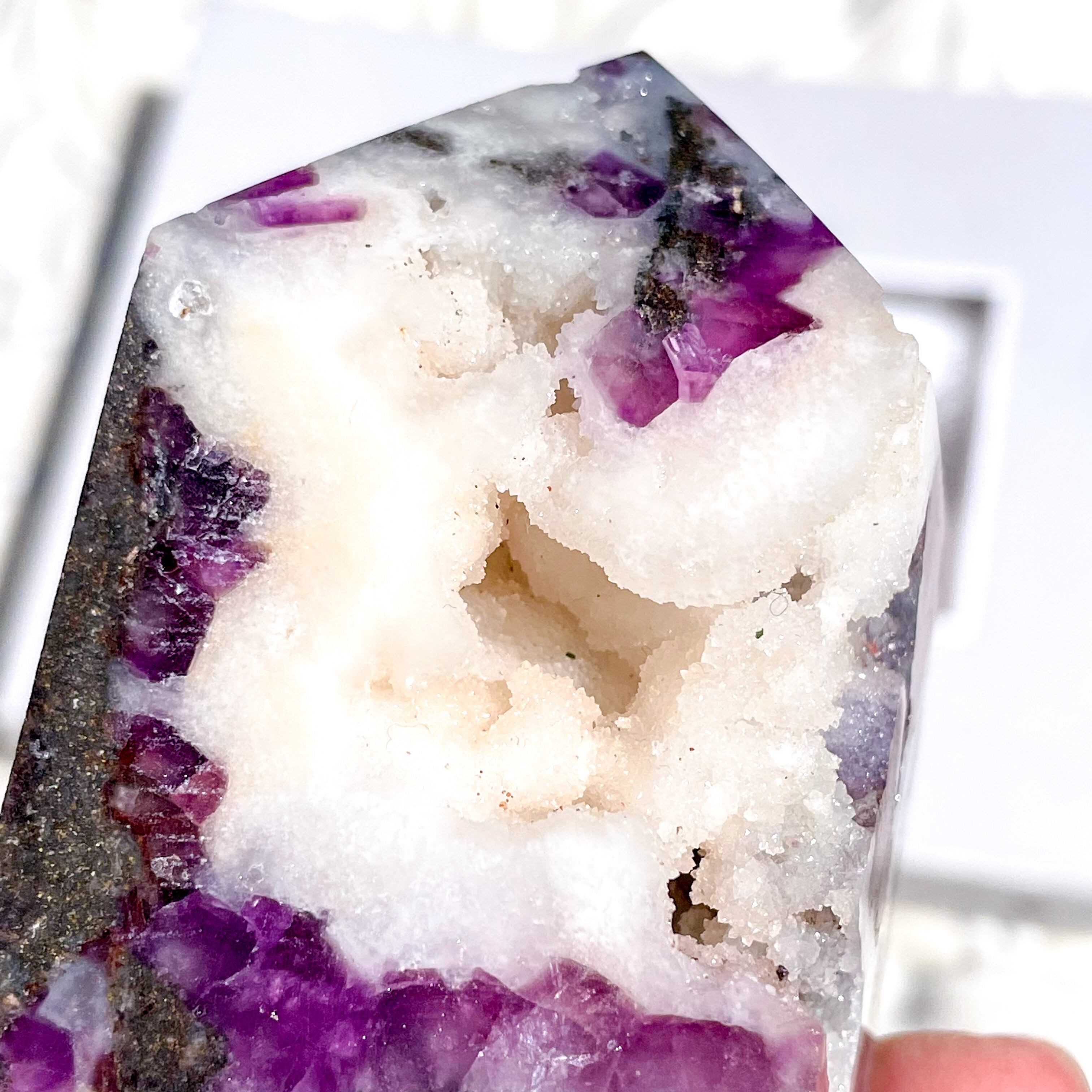 Druzy Sphalerite & Fluorite Point 3 ✧ ドゥルージースファレライト