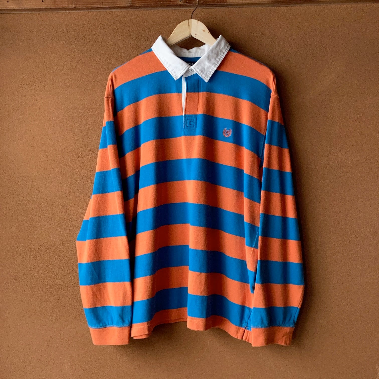 CHAPS ラガーシャツ ブルー×オレンジ SIZE XL【1022A26