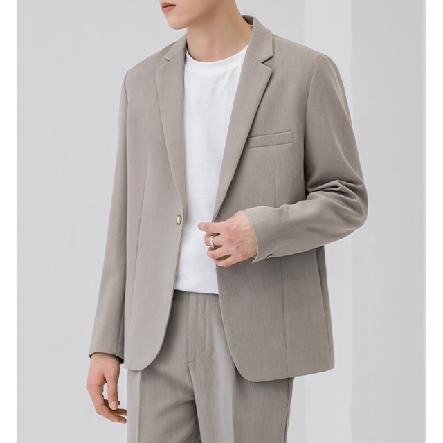 シングルブレスト テーパードジャケット＆パンツ セットアップ af0388