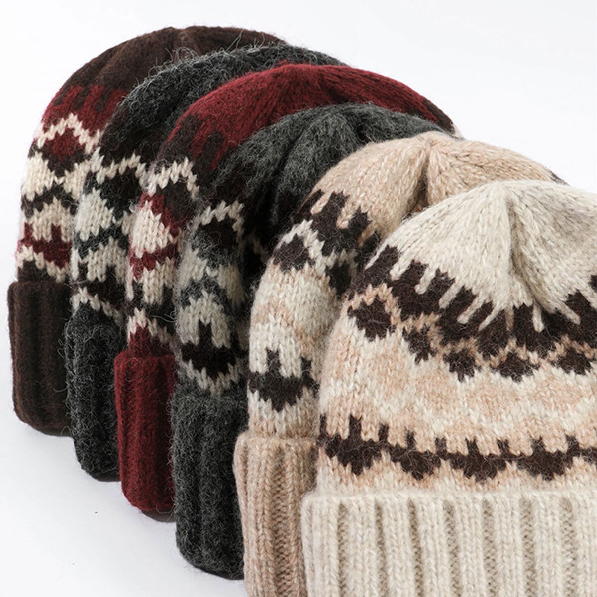 フェアアイル柄 ニット帽 レディース メンズ 帽子 秋冬 韓国 防寒 保温 暖かい 大人 かわいい 北欧風 きれいめ おしゃれ スキー スノボ アウトドア カジュアル 大人可愛い 大人女子