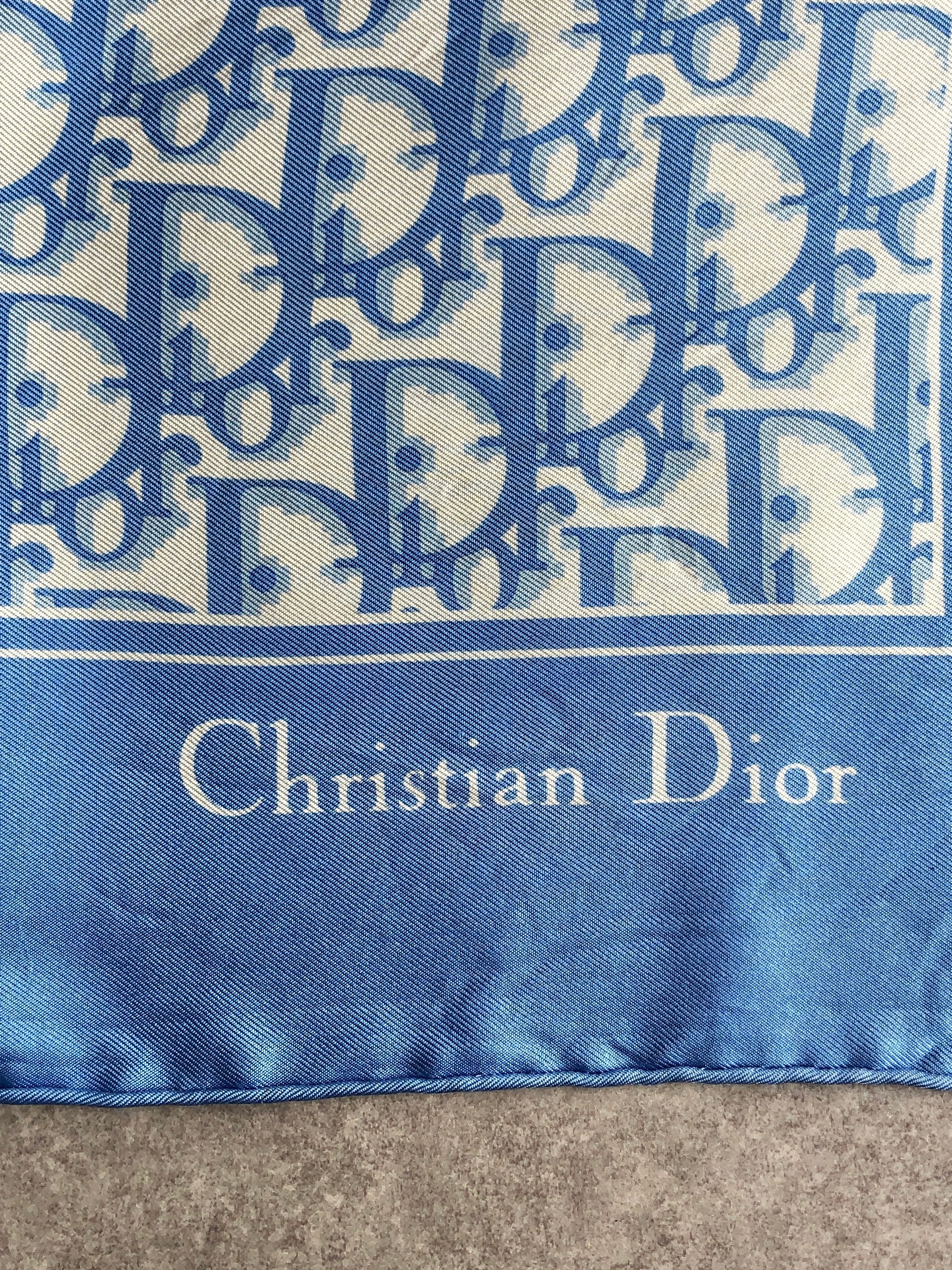 Christian Dior クリスチャン ディオール トロッター スカーフ ブルー