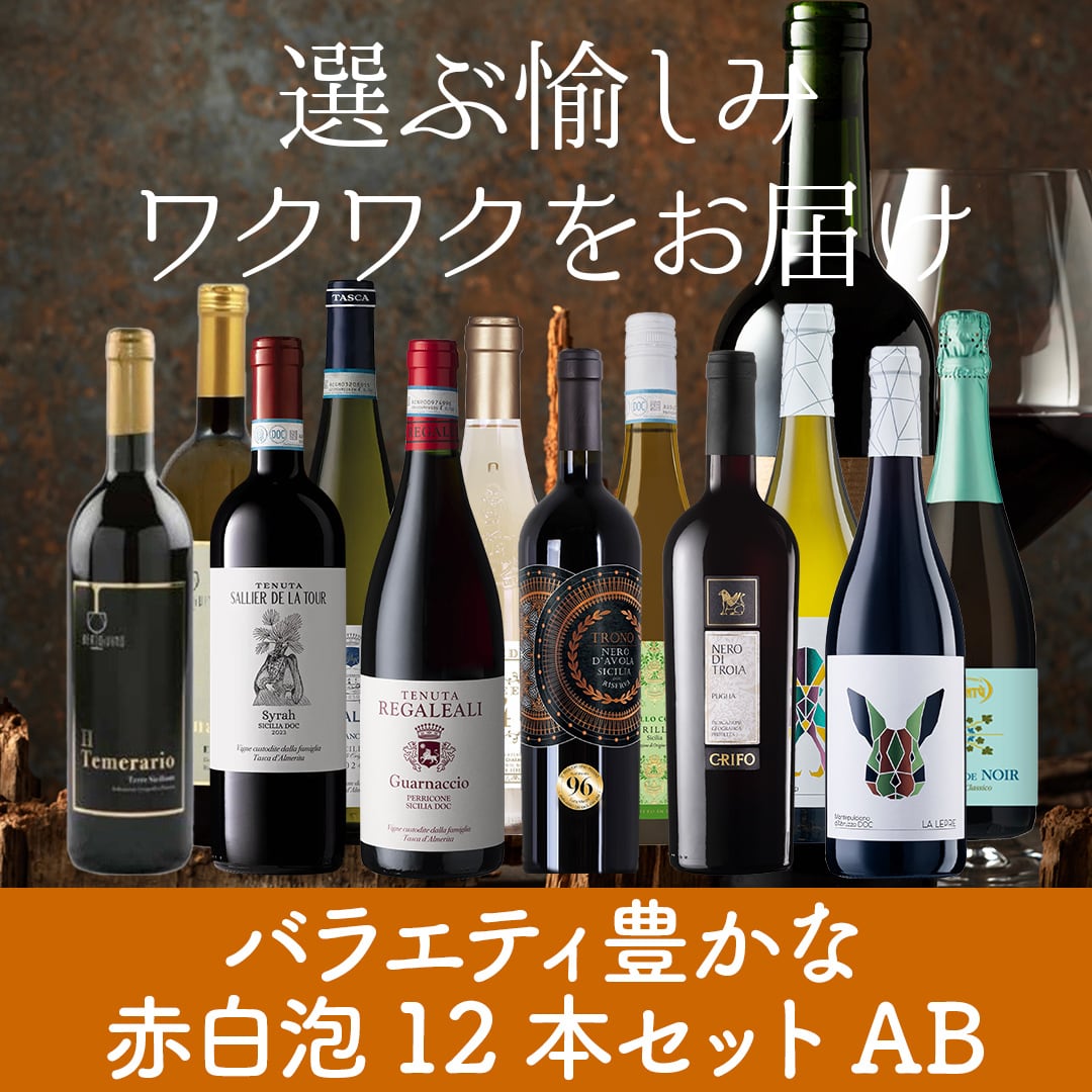 赤白泡ワイン12本セット〈送料無料〉(B712069)