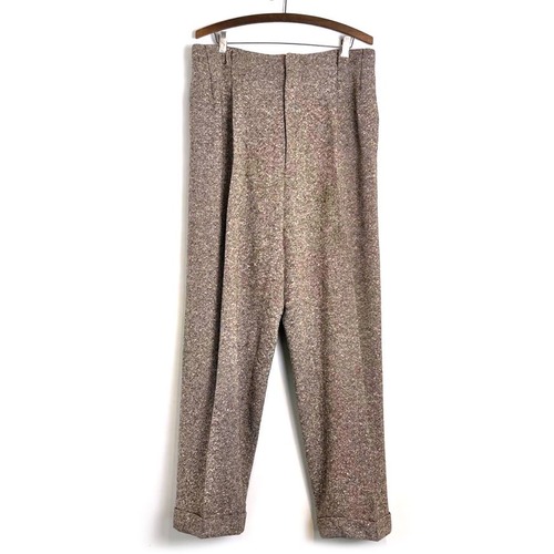 Vintage 2tuck Nep Tweed Wool Trousers [1950s-] Vintage 2tuck Wool Nep Trouser