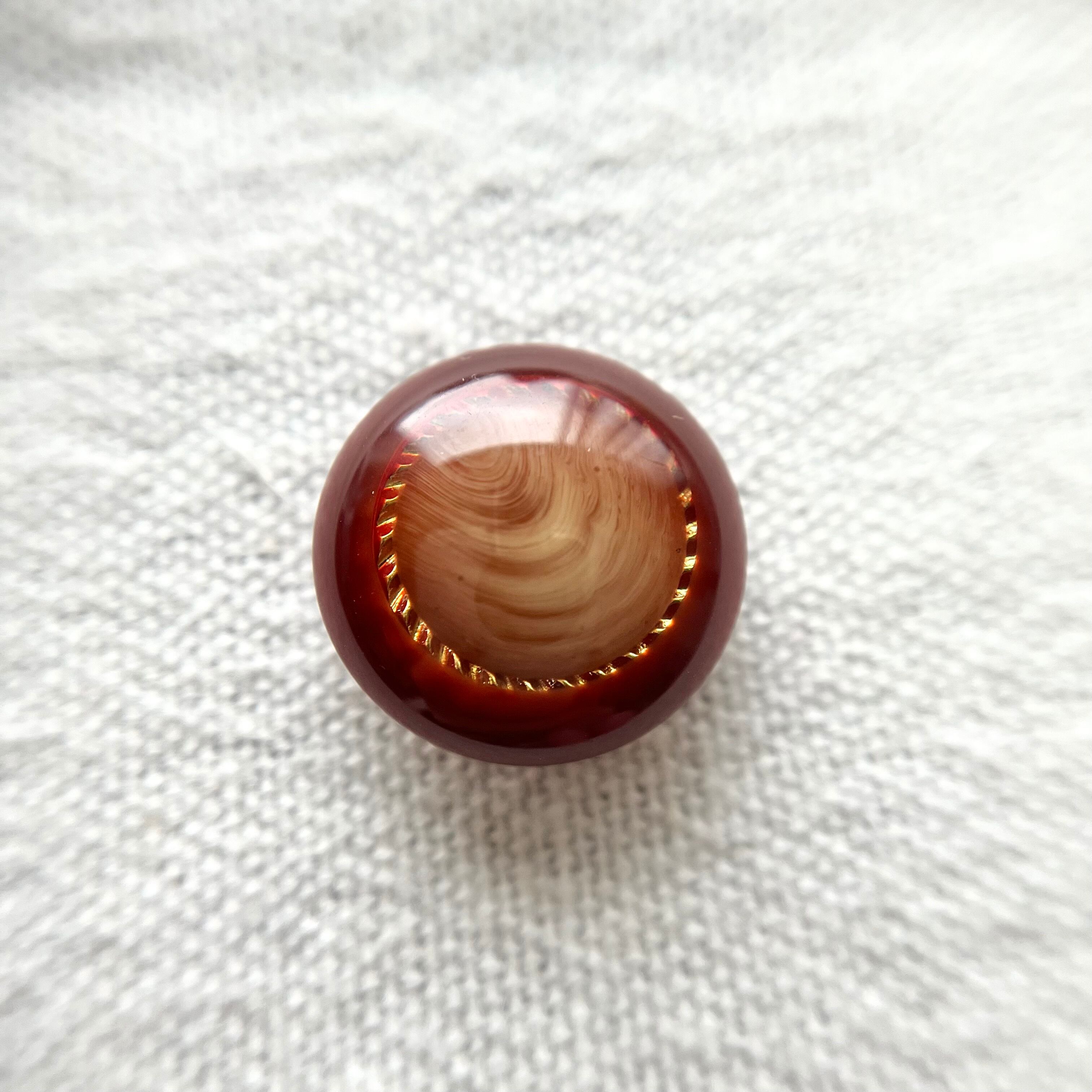 レンガマーブル ゴールドリング 17.5mm