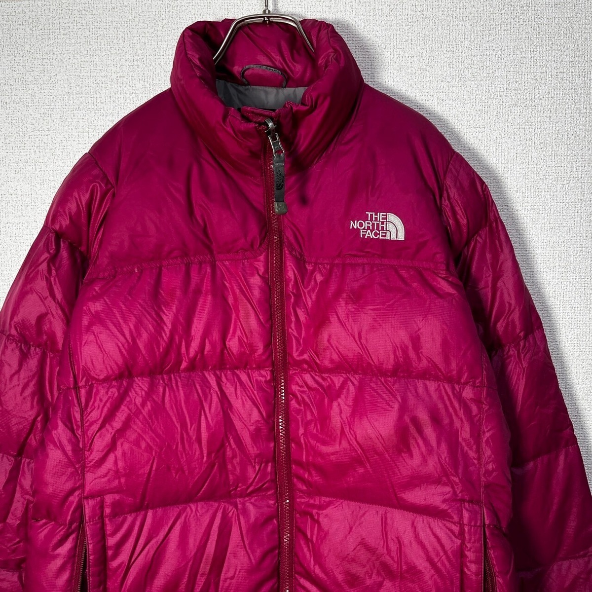ノースフェイス ダウンジャケット ヌプシ 700 紫ピンク ワンポイントKG  