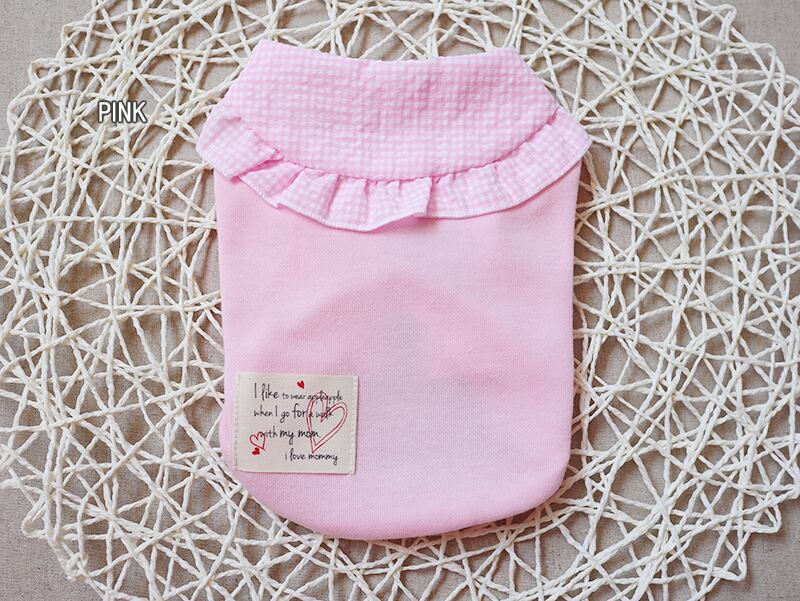 【SALE】ギンガムラウンド襟トップス S ~ XL 3color  /  犬服 シャツ ドッグウェア 犬の服 ペット洋服 小型犬 中型犬 top34