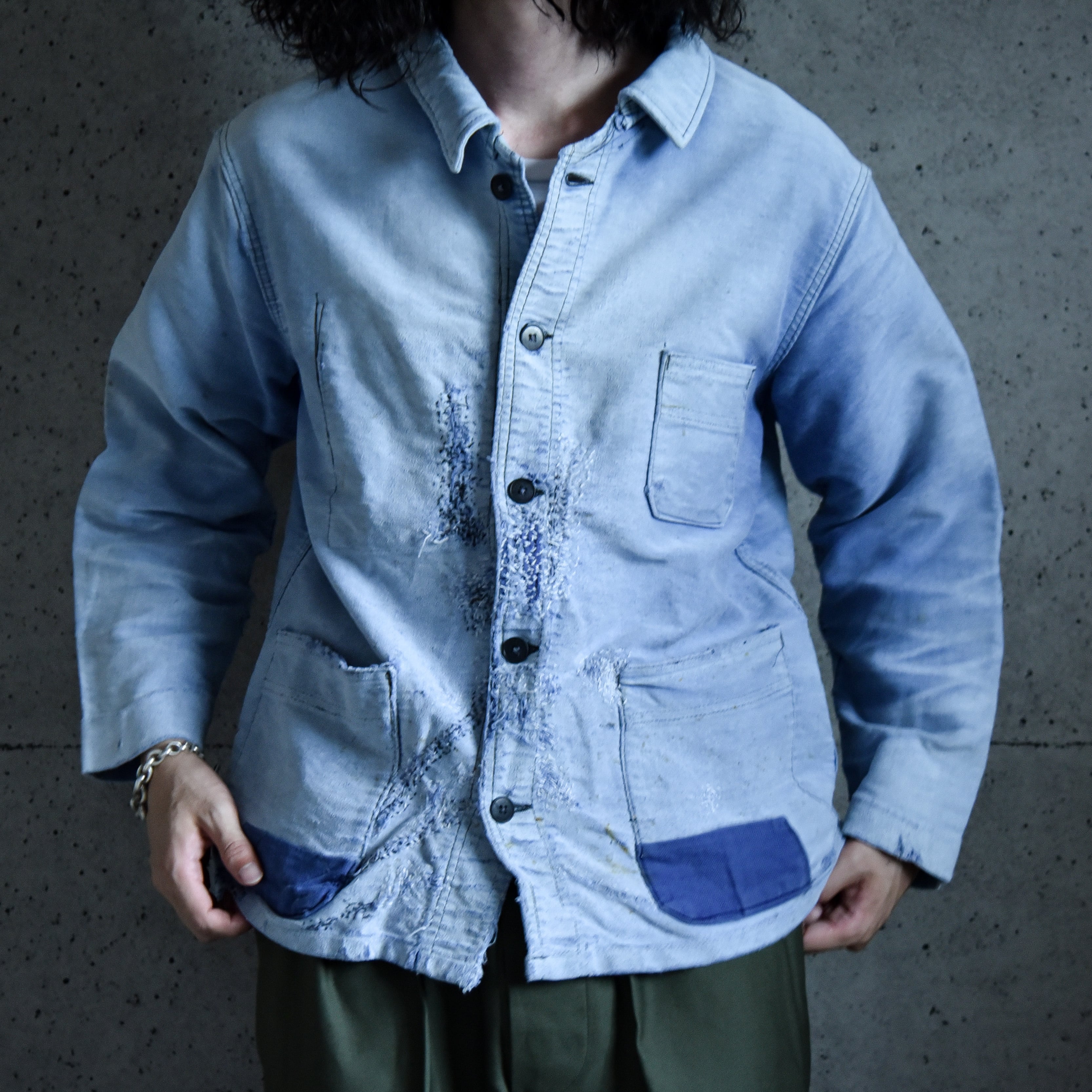 40s-50s French Work Repair Moleskin Jacket フレンチワーク ...