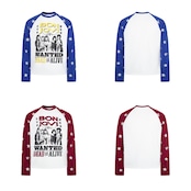 VINTAGE ストリート スタースリーブ ワッフルロングTシャツ T2237