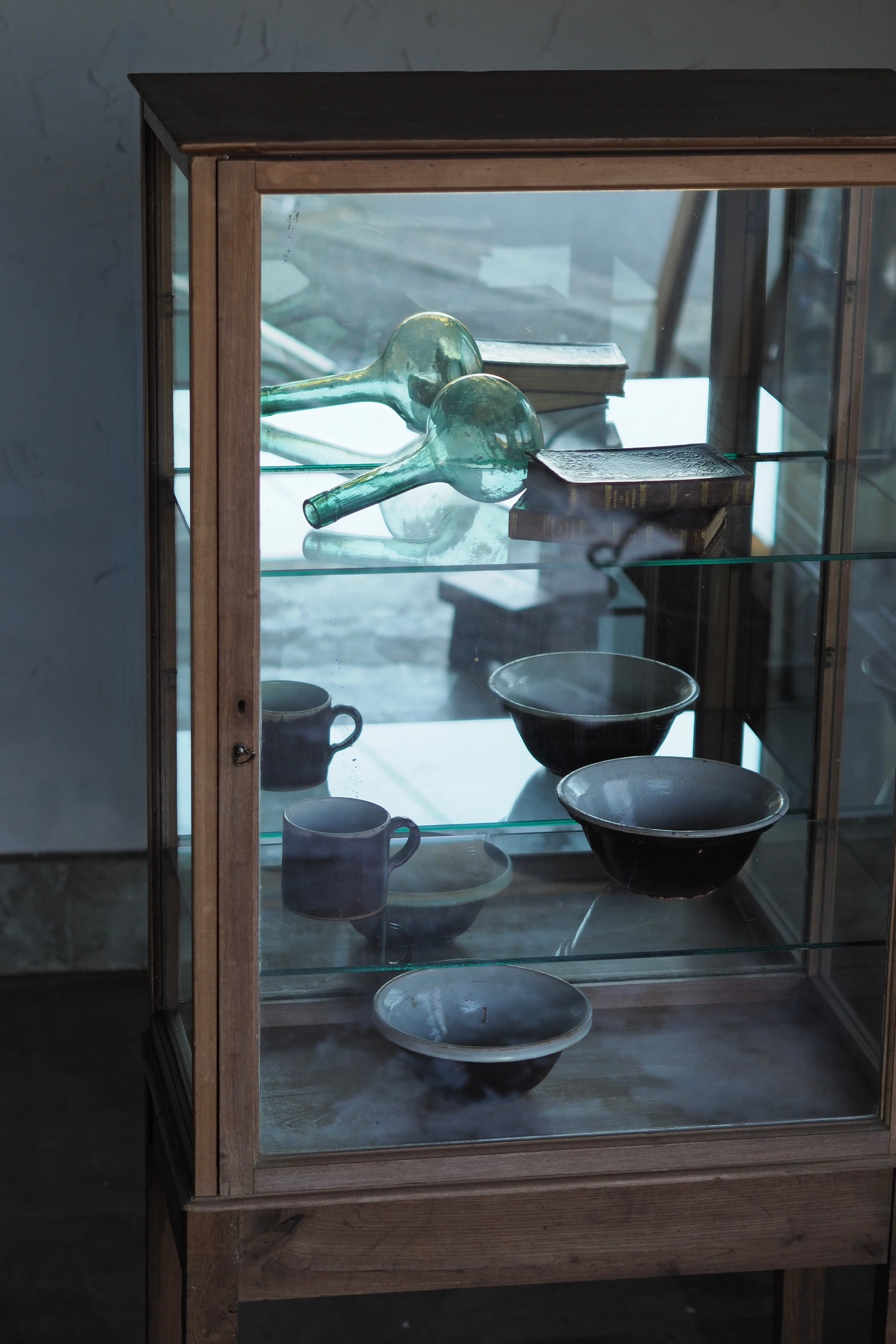 チェリー材ショーケース-vintage glass show case | アンティーク