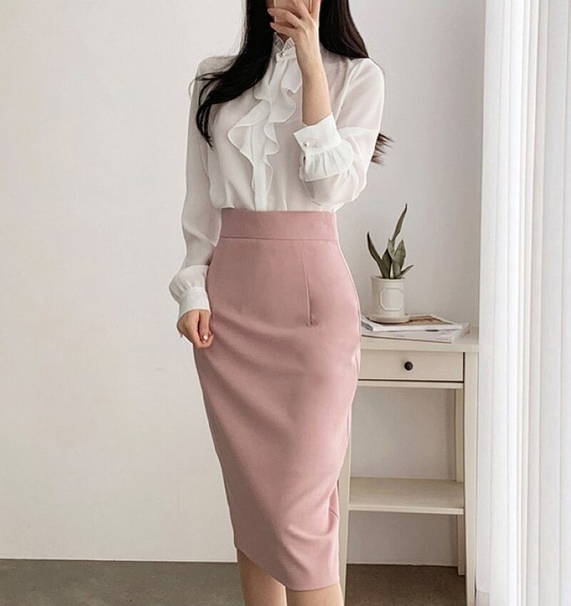 スカート ペンシルスカート タイトスカート 膝下 ミモレ丈 ハイ