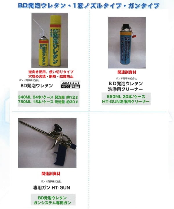 ボンド商事 bd発泡ウレタン 穴埋め 型枠 750ml 15本箱 断熱 結露防止