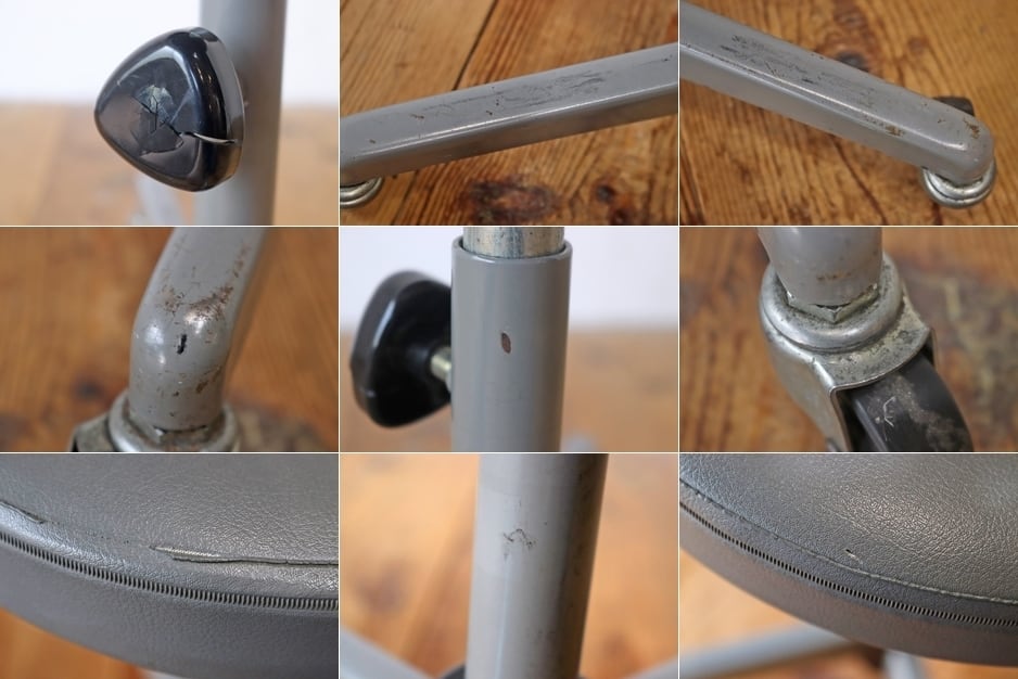 レトロ キャスタースツール 丸椅子 回転 昇降 学校 合皮 オフィス