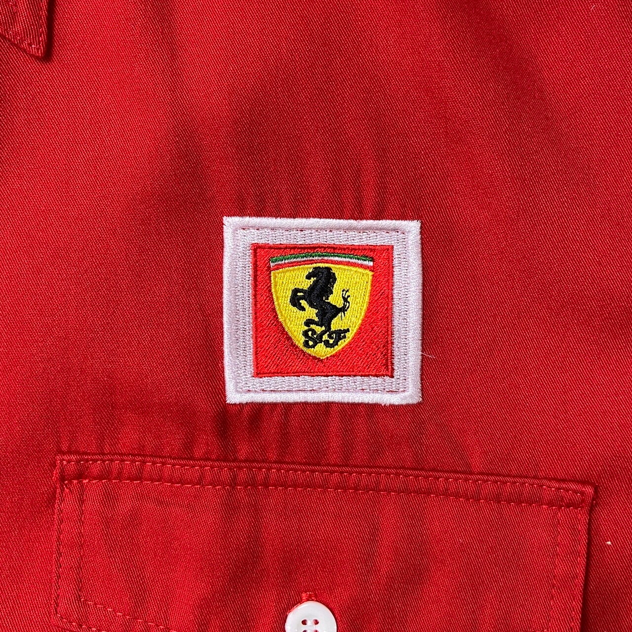 Ferrari フェラーリ 半袖 レーシング ピットシャツ 企業ロゴワッペン 