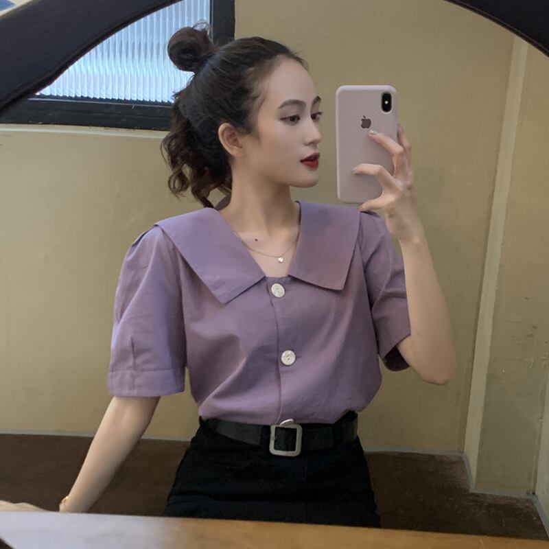 シャツ サマースタイル 夏物 パープル スーパーモール19248207561
