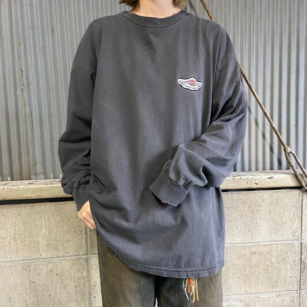 00s ハーレーダビッドソン 長袖Tシャツ  レイヤード ロンT ハーレー古着屋terraトップス