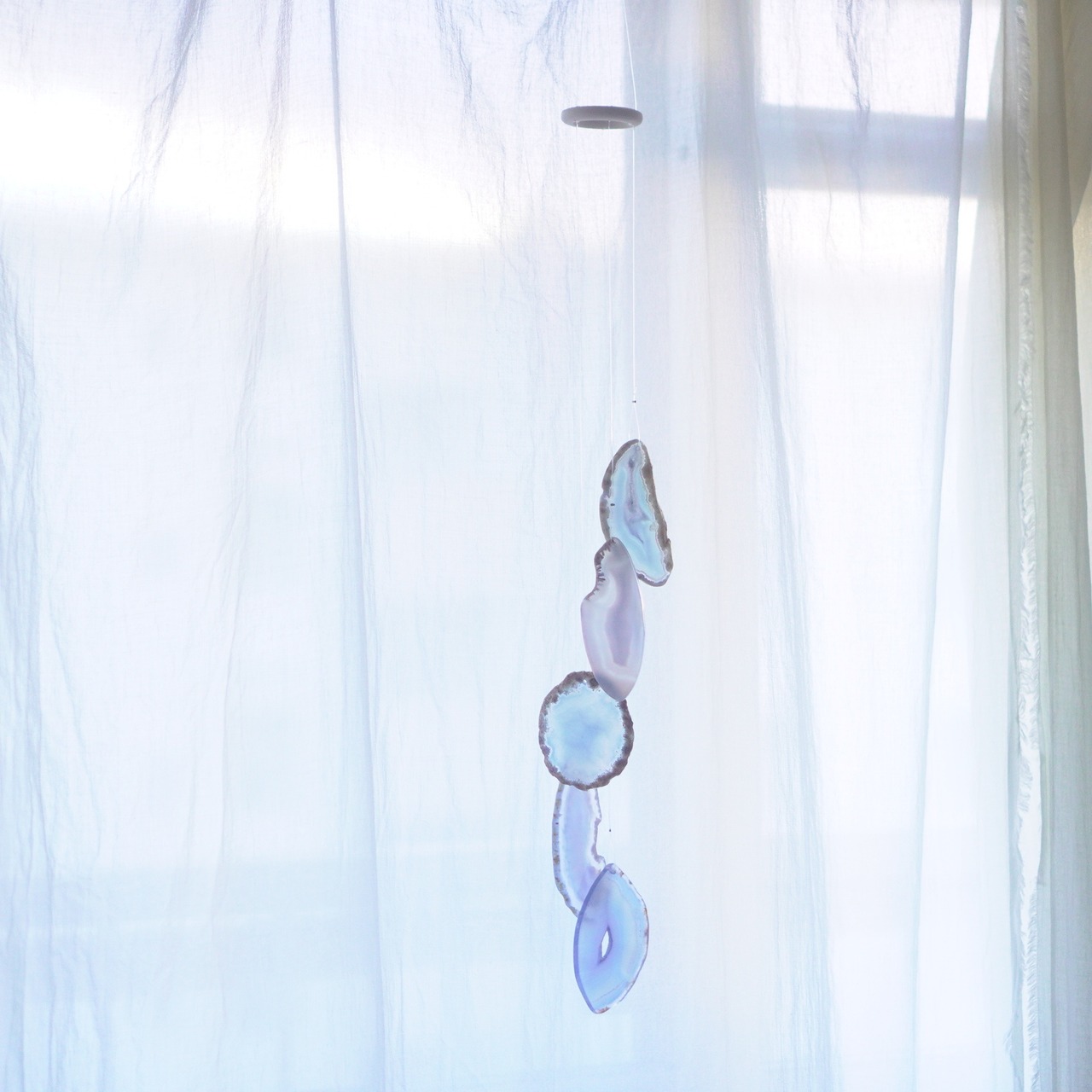 Water Blue - アゲートヒーリングチャイム / Agate Sun Catcher Wind Chime 303