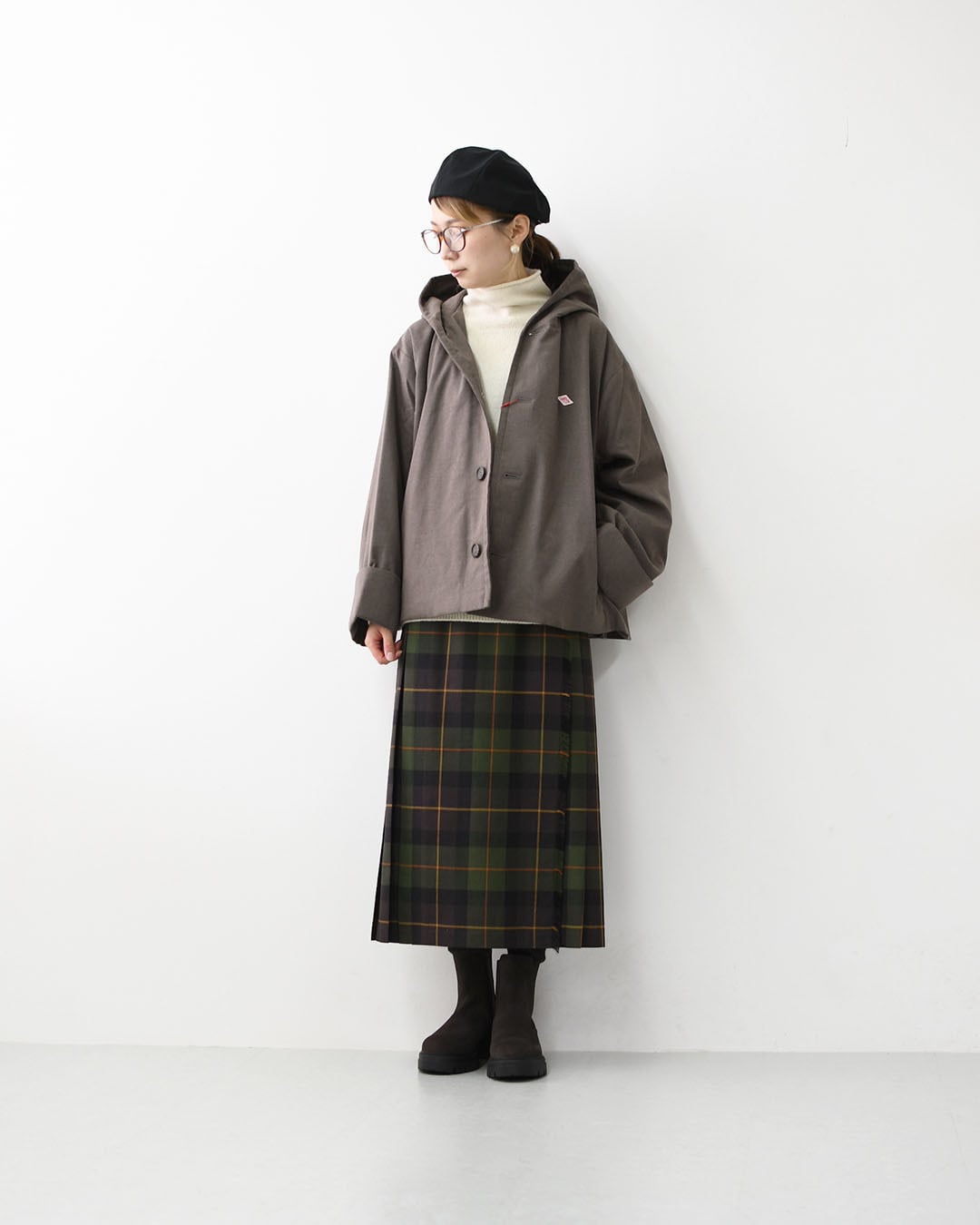 DANTON [ダントン] W WOOL LIKE INSULATION HOODED WIDE JACKET [DT
