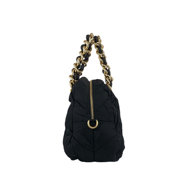 PRADA プラダ ハンドバッグ ブラック ロゴ ナイロン チェーン vintage ヴィンテージ オールド bruewc