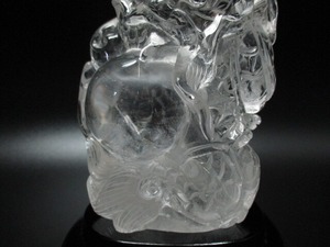 高級彫刻品　天然水晶龍　no,8