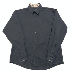 6653  バーバリーロンドン ボタンダウン 刺繍ロゴ チェック 長袖シャツ L