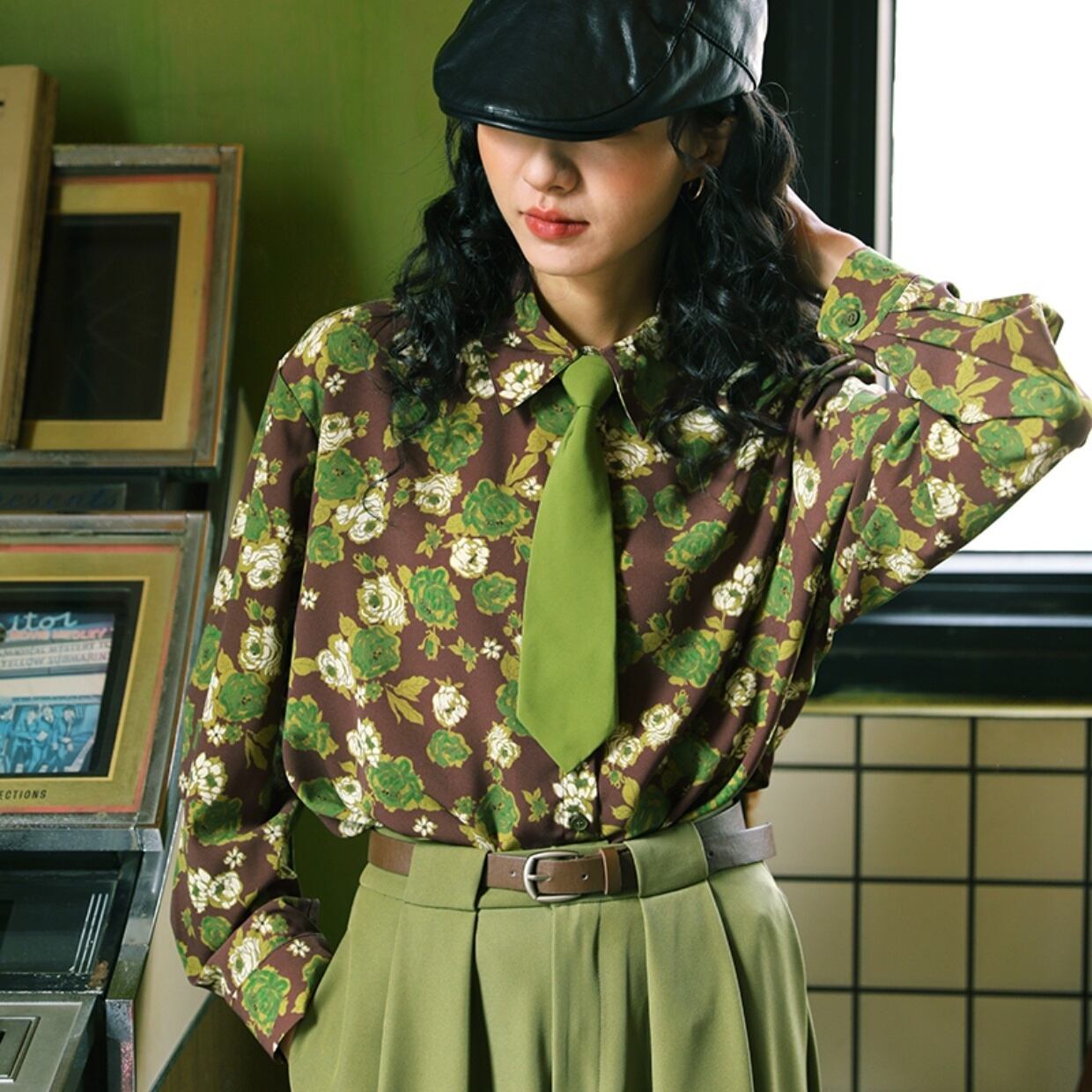 レトロプリントシャツ【G3738】