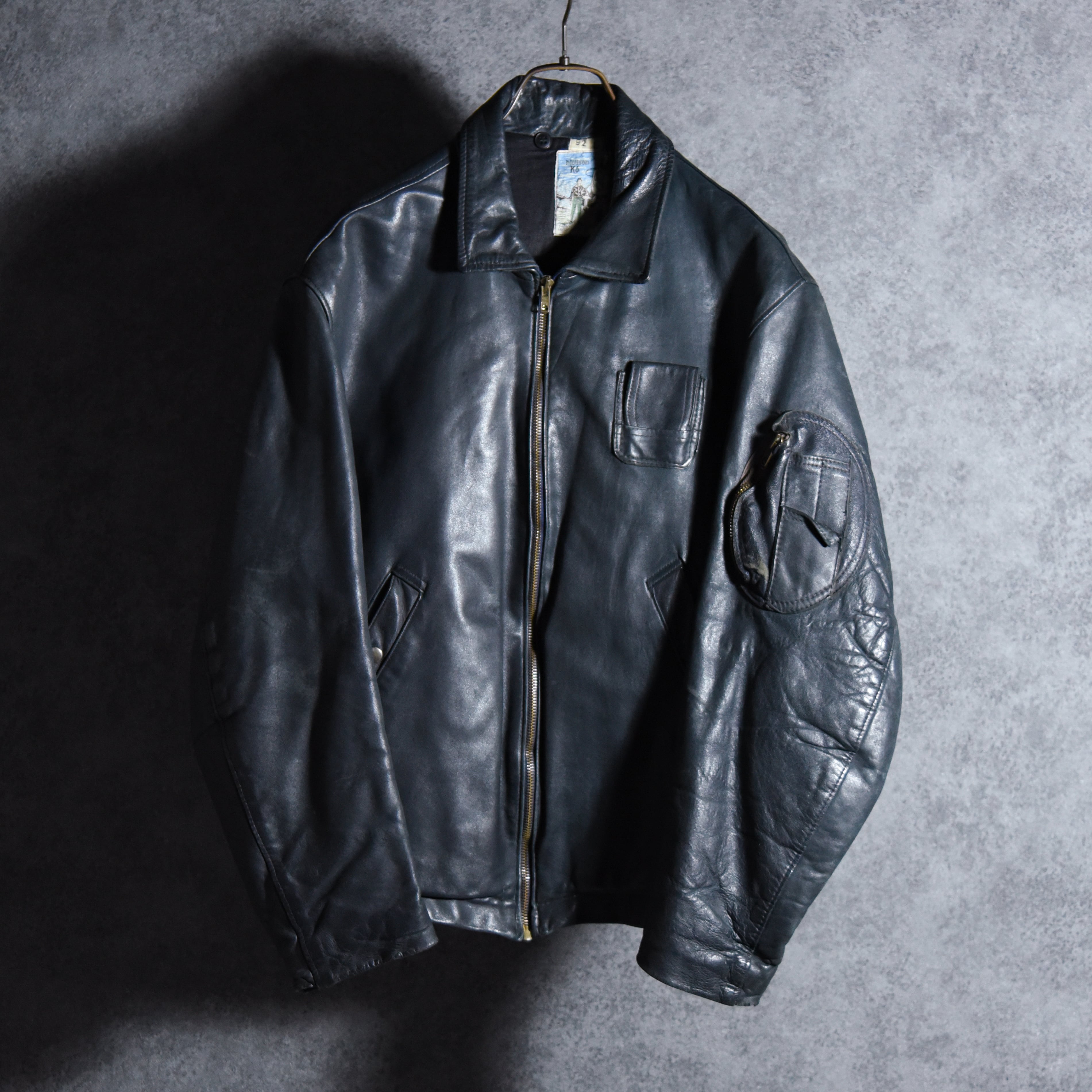 70s French Air Force Leather Pilot Jacket フランス軍 レザー