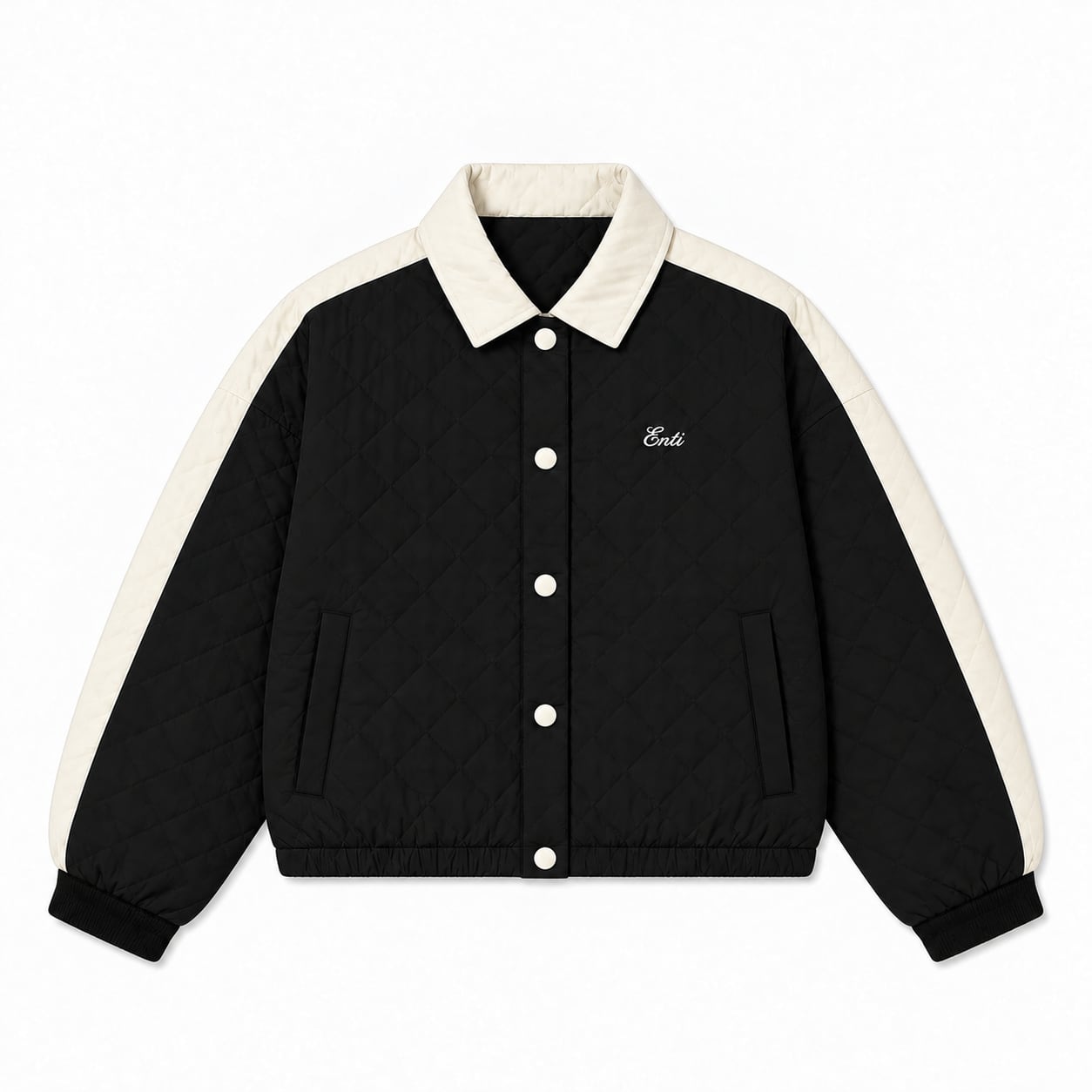 QUILTED TRACK JACKET (BLK)