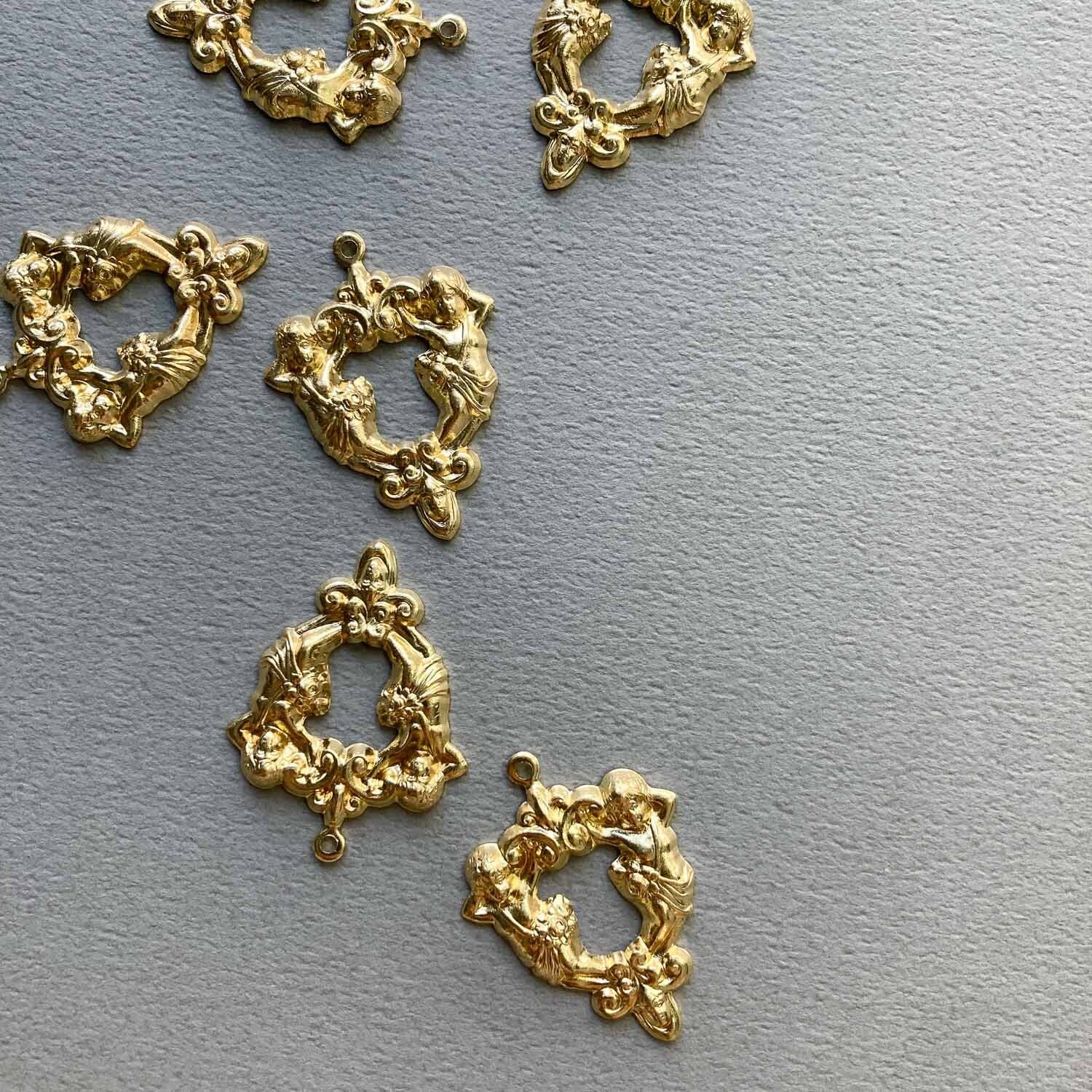 最終入荷〉USA真鍮 双子の天使チャーム | Dua-アクセサリーパーツショップ