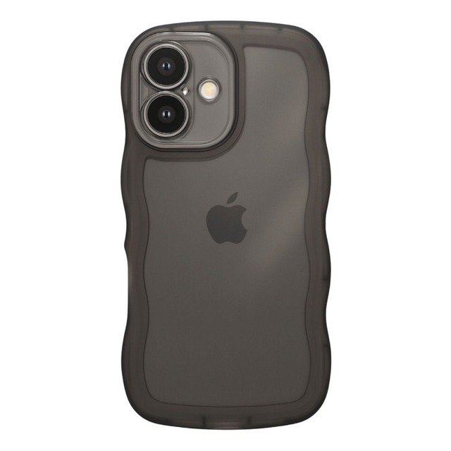 【iPhone 15/14/13/SE/8/7シリーズ専用ページ】クリアなくねくねケース（ブラック）
