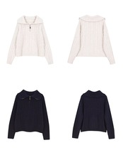 Half zip cable Knit　T20335