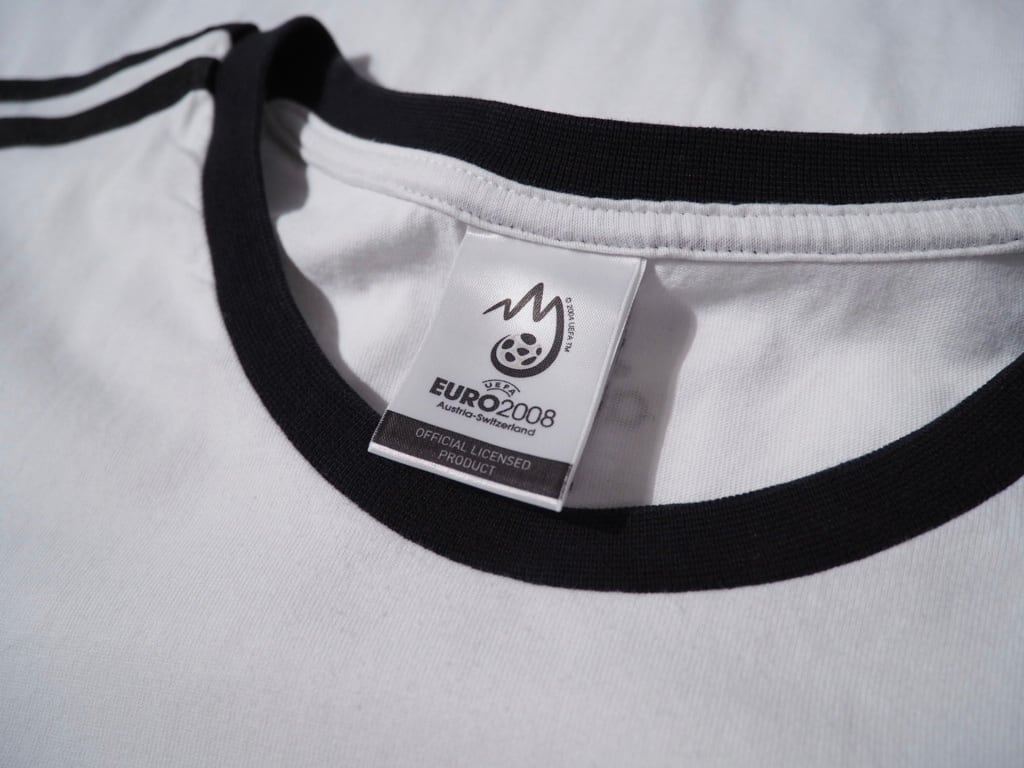 adidas german soccer ball printed ringer Tee (UEFA EURO 2008)