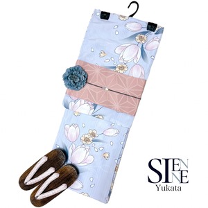 浴衣ジェンヌ 浴衣5点セット チューリップ ゆかた 半幅帯 浴衣