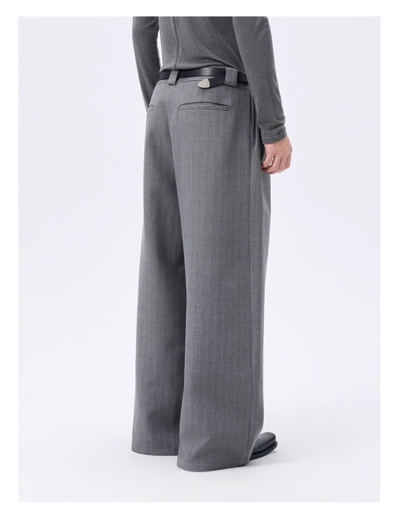 FRKM SCD 25AW グレーストライプリヨセル 立体ワイドレッグ