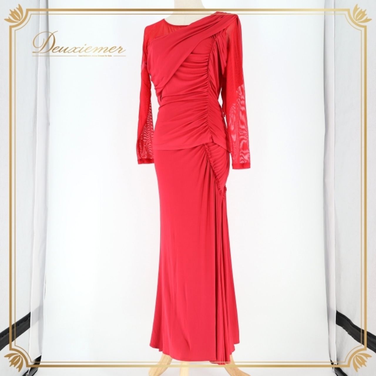 社交ダンス 衣装 ツーピース ピンク系 チャコットロイヤルダンス Chacott ROYAL DANCE 無地 シンプル 伸縮 ストレッチ ドレープ メッシュ 上品 タイト 練習 レッスン パーティー 長袖 鮮やか かわいい セットアップ 上下セット