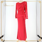 社交ダンス 衣装 ツーピース ピンク系 チャコットロイヤルダンス Chacott ROYAL DANCE 無地 シンプル 伸縮 ストレッチ ドレープ メッシュ 上品 タイト 練習 レッスン パーティー 長袖 鮮やか かわいい セットアップ 上下セット