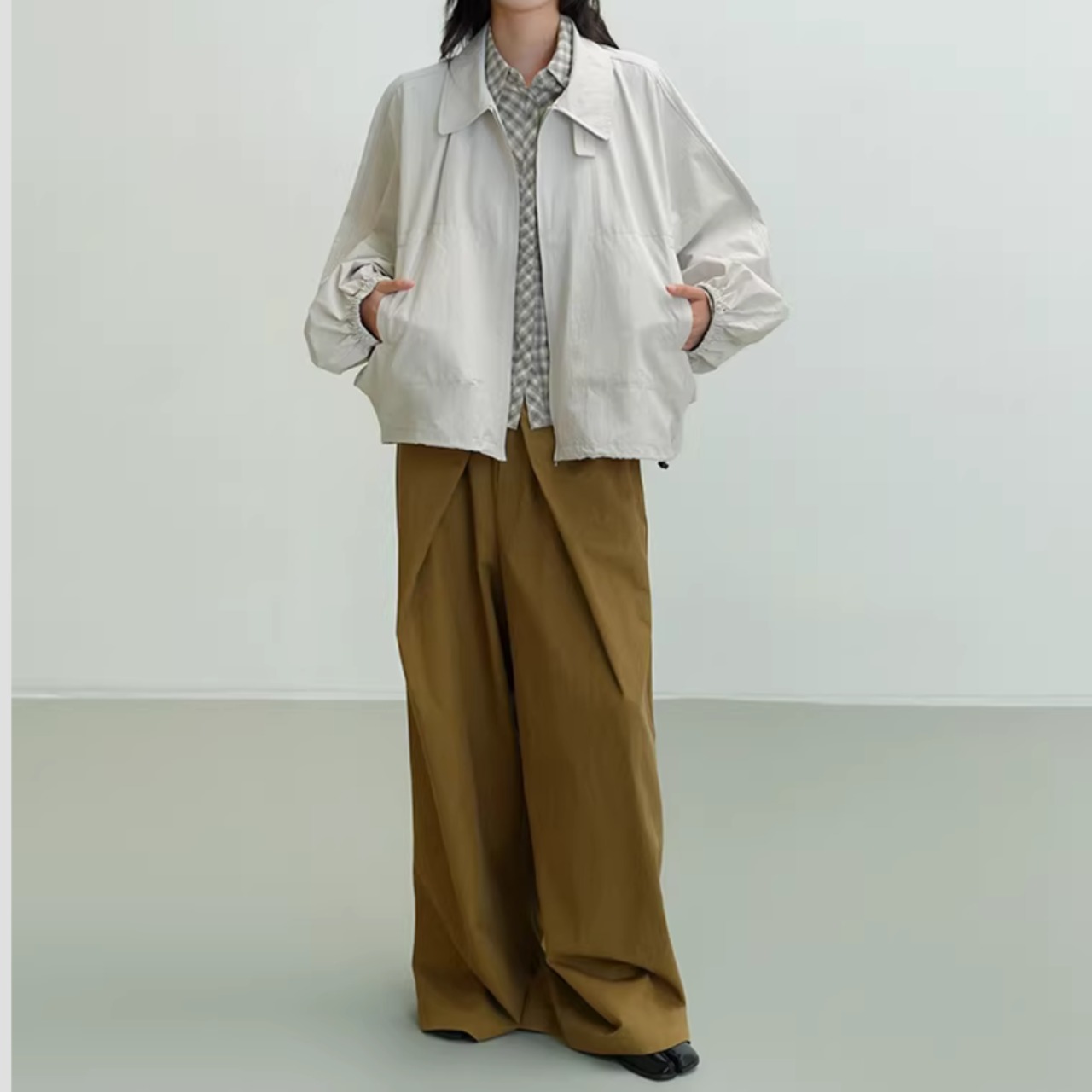 ドローストリング バルーンスリーブ ショート丈 ブルゾン 00152・画像8