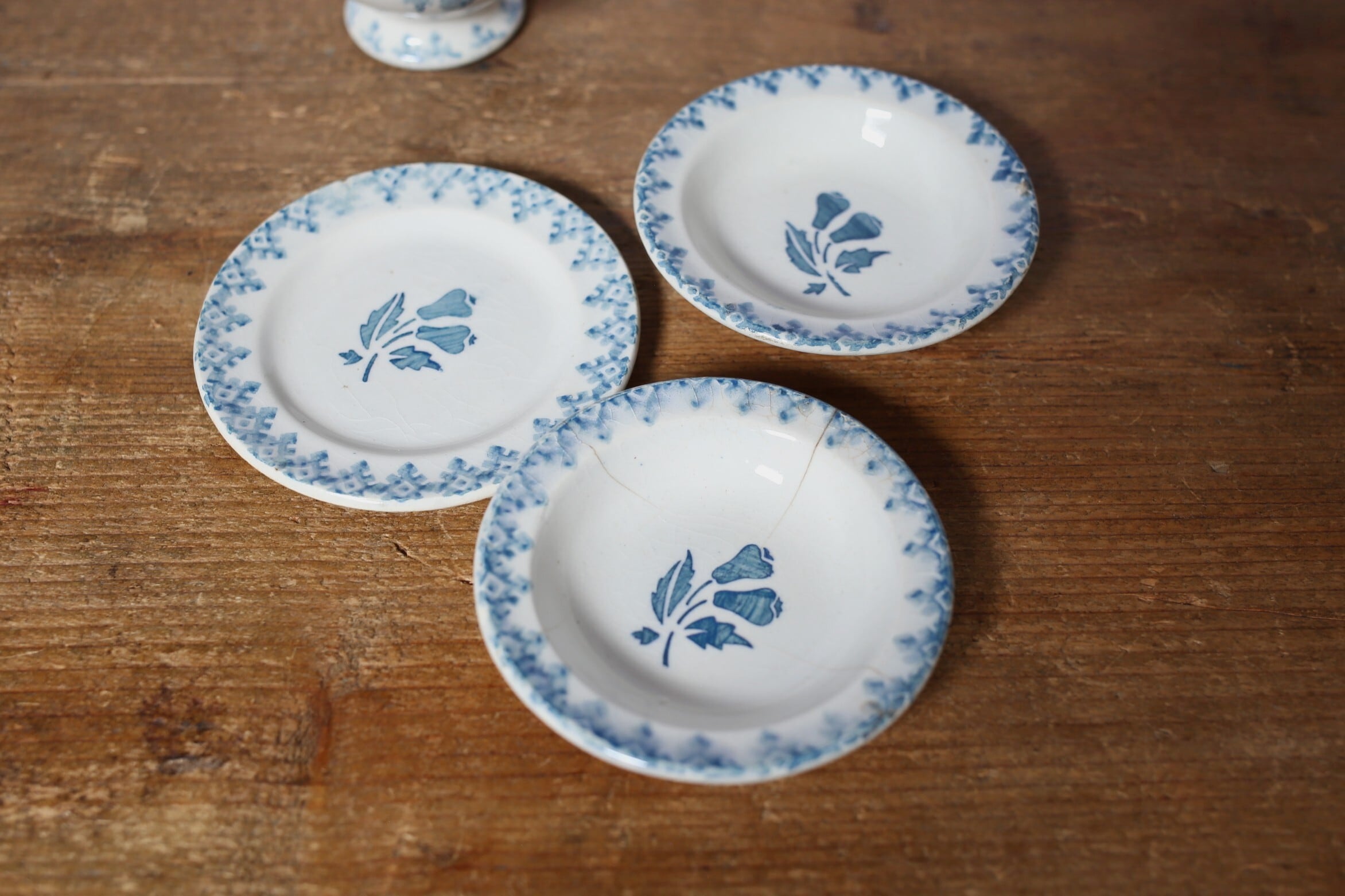 フランス アンティーク 陶器 dinette ままごと用 4点セット (スー