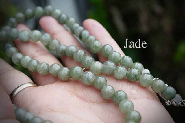 ：本翡翠★ミャンマー翡翠★ビーズネックレス2182