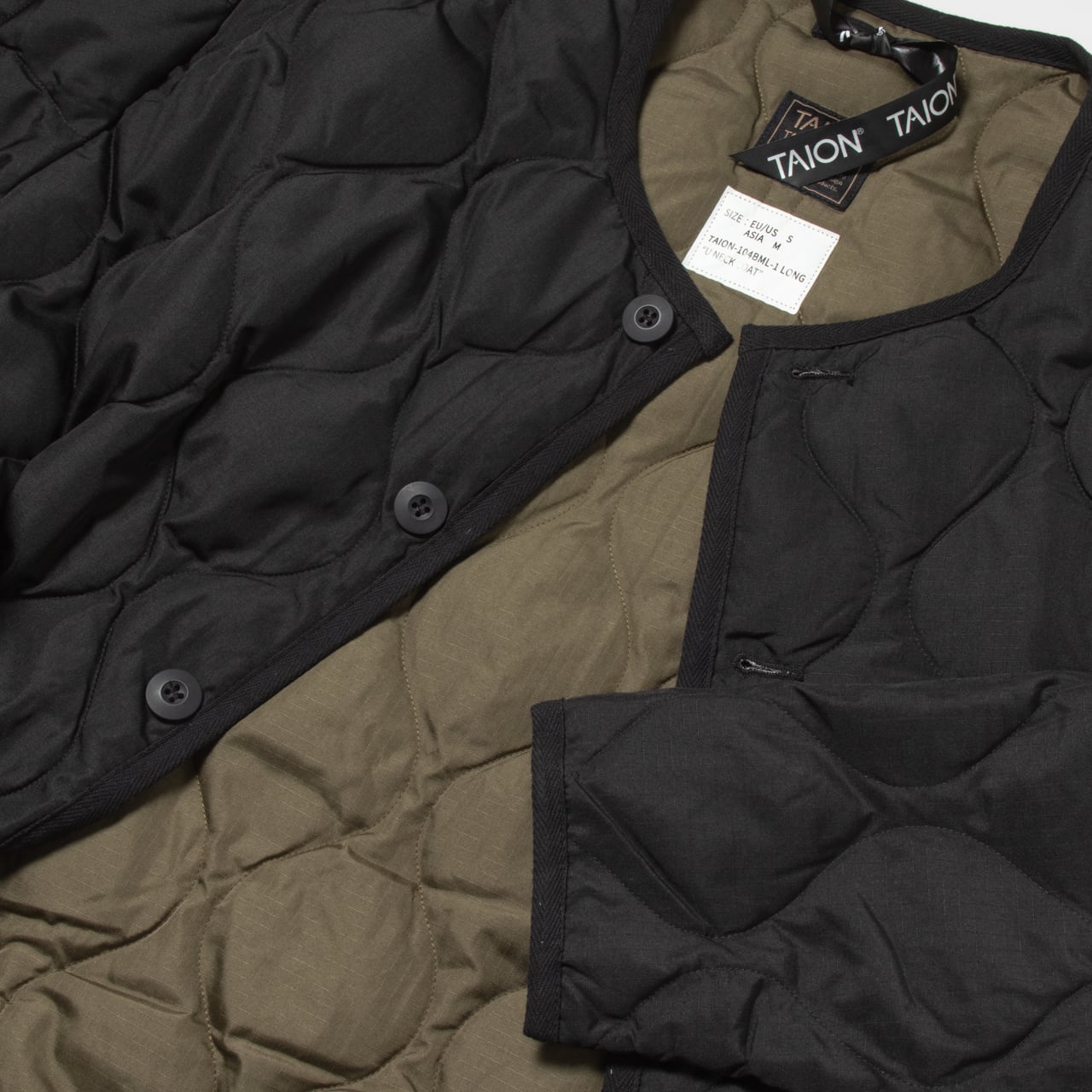 UNISEX】ミリタリー クルーネック ダウンコート / ブラック