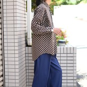 brown dot pattern shirt