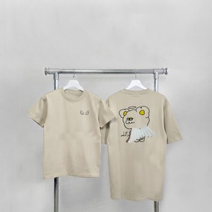 【背中に羽が生えました。】天使の羽 Tシャツ｜Hoooさん 立体刺繍 羽付き キャラクターTee