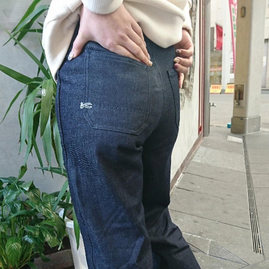 デニム ボトム ワイド 太め ハイウエスト レディース DENHAM