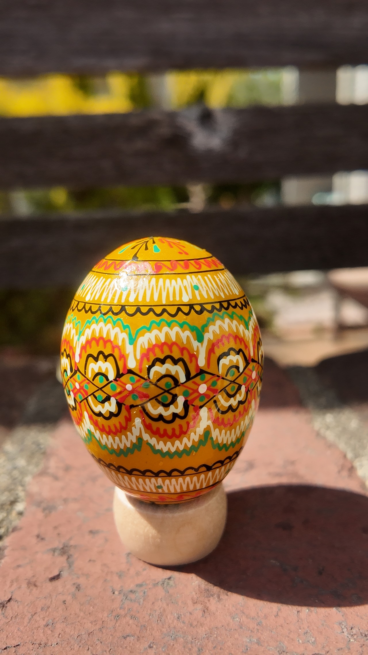 装飾用木製プィサンカ（イースターエッグ）with stand　コロミヤモデル - 3