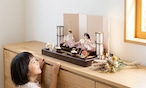 №261-02 瑞雲正絹 二人飾り オーク塗 水引平台 桜色裏箔屏風 平飾りセット thumbnail 8