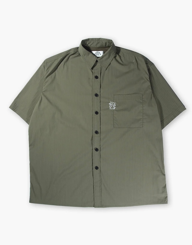 VICTORIA / NYLON CAMP SHIRT / OLIVE / XL