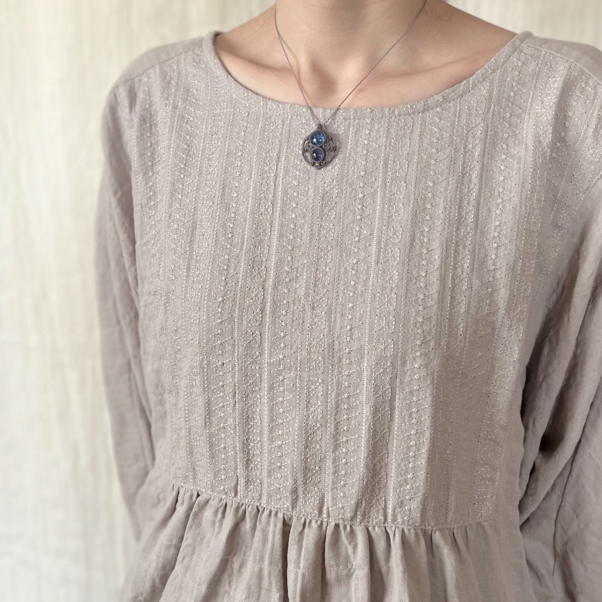 カイヤナイト♡マクラメ縄文編みネックレス カイヤナイトとタンザナイトのマクラメ編み 天然石ネックレス