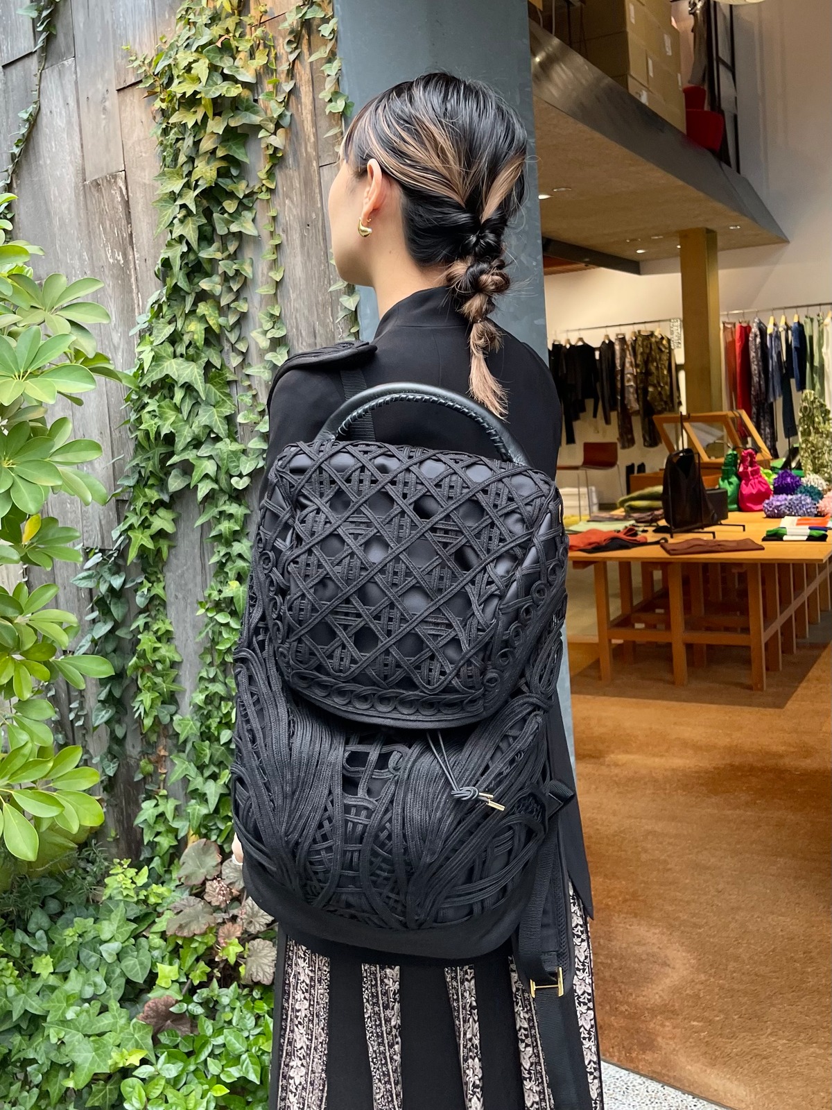 Mame Kurogouchi マメクロゴウチ / Cording Embroidery Backpack 