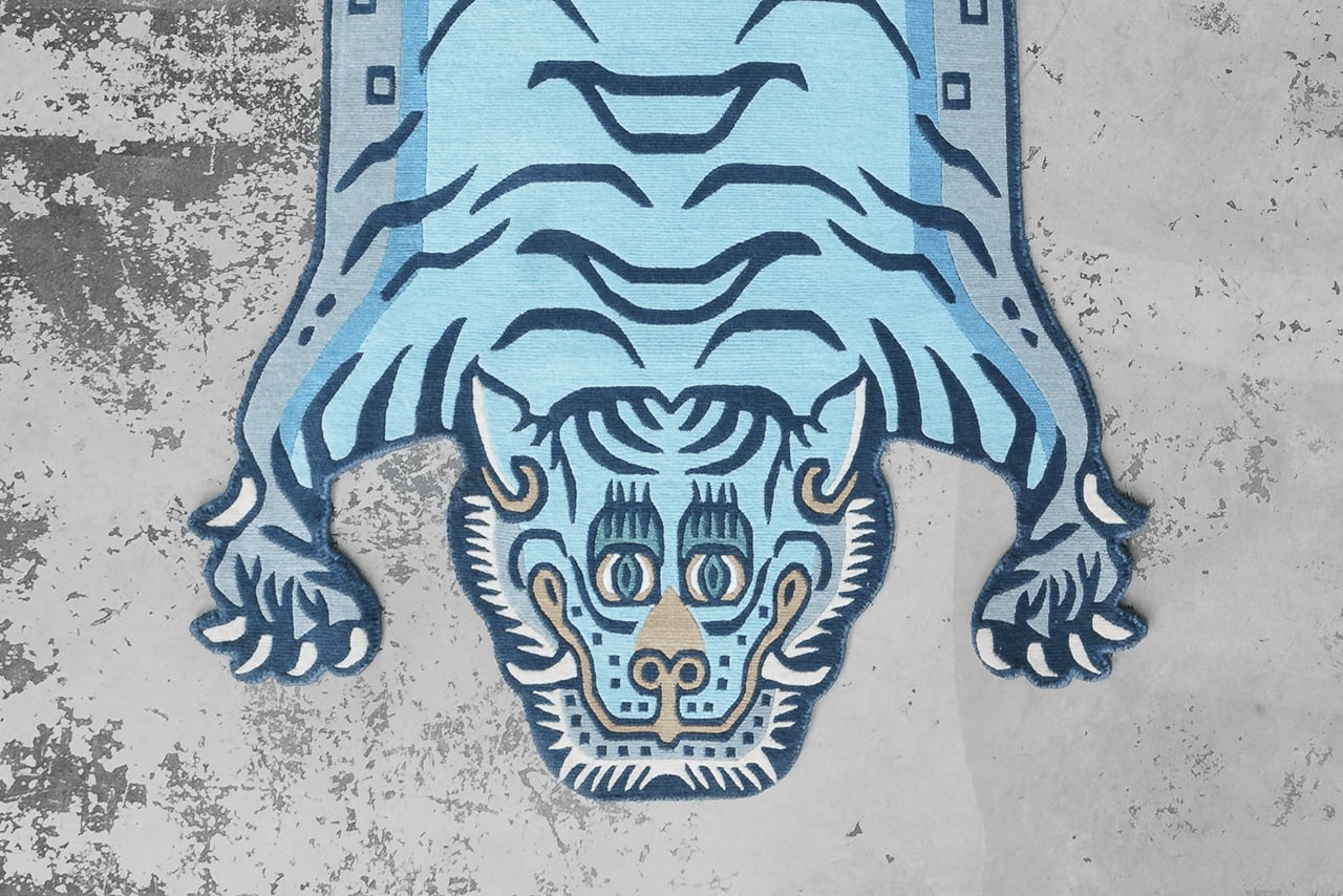 Tibetan Tiger Rug 《Lサイズ•ウール・オリジナル3・レイニーブルー266