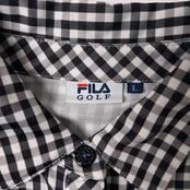 FILA フィラ ゴルフ チェック柄 オールインワン ロンパース L/ブラック ホワイト